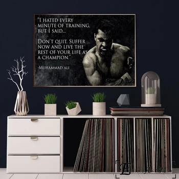 Muhammad Ali Motivační Citace Plátně Obraz Inspirativní Sport Plakáty a Tisky Umění Zdi Obraz pro Obývací Pokoj Dekor