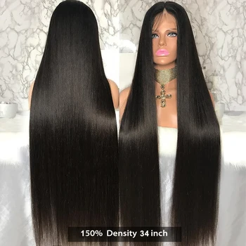 Malaika Rovnou 13x4 Krajky Přední Lidské Vlasy Paruky Peruánské Remy Vlasy Svatební Paruky Pro Černé Ženy Přední Paruka