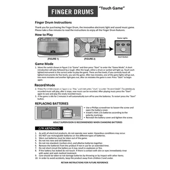 Mini Finger Drum Set Bubnování LED Světlo Jazz Bicí Dotykové Plochy Elektronické Drumset S Interní Reproduktor