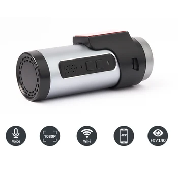 Eunavi Auto DVR Dash APP a anglicky Hlasové Ovládání 1080P HD Noční Vidění Dash Fotoaparát Záznamník WiFi Auto Dash Cam