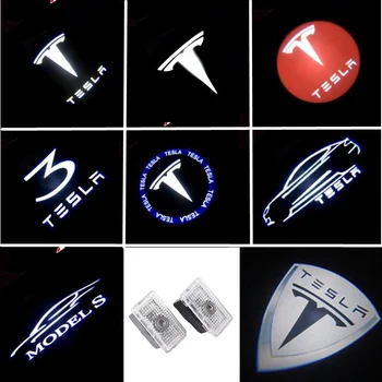 Pro Tesla MODEL S, MODEL X a MODEL 3 MODEL Y Auto LED 3D stín světlo vítejte světlo Dekorativní světlo auto Příslušenství