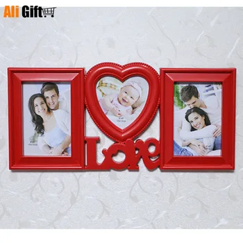 AliGift Hot Prodej Nejnovější Láska fotorámeček 6 Inch Kombinace Tvaru Srdce Siamská dětský Obrázek k Zavěšení na Zeď Zeď Studio