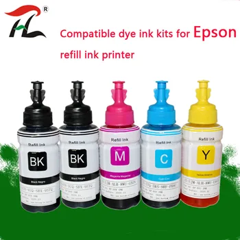 5PK Dye Ink Pro Epson L120 L132 L222 L310 L364 L380 L382 L486 L566 L800 L805 L1300 ET-2650 Tiskárny T664 Náplň Dye Ink Pro Epson