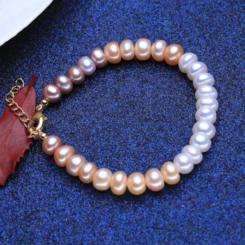 FENASY Dvojité vrstvy Perlový Náramek Trubice Módní Přírodní Sladkovodní Pearl Náramek Pearl Nastavitelný Náramek Pro Ženy Šperky