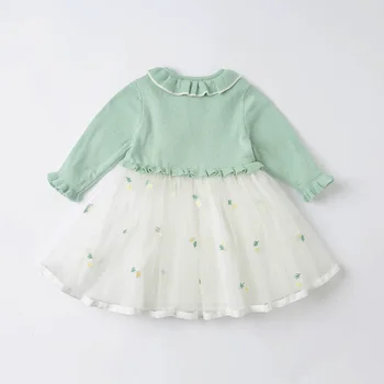 DBJ16969-1 davea bella jarní dětská dívčí roztomilý květinové výšivky šaty děti módní party šaty děti, kojence lolita oblečení