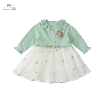 DBJ16969-1 davea bella jarní dětská dívčí roztomilý květinové výšivky šaty děti módní party šaty děti, kojence lolita oblečení