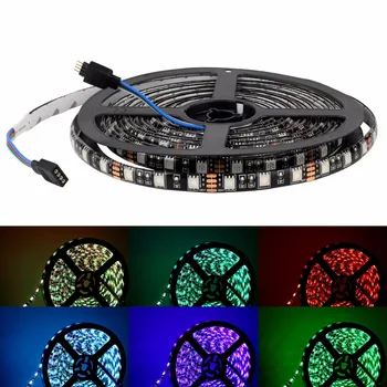 16 Milionů Barev LED Strip Light Kit DC 12V Vodotěsné Flexibilní RGB LED Pásků s Smart Wi-fi Alexa Hlas, Hudební APP Controller