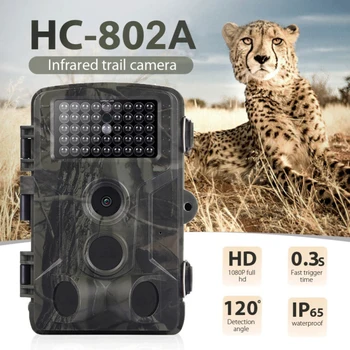 HC802A Wildlife Trail Camera HD 1080P 20MP 32GB Dozoru WirelessTracking Kamera 0,5 Sekundy Spoušť Rychlost Lovecké Kamery
