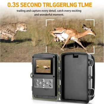HC802A Wildlife Trail Camera HD 1080P 20MP 32GB Dozoru WirelessTracking Kamera 0,5 Sekundy Spoušť Rychlost Lovecké Kamery