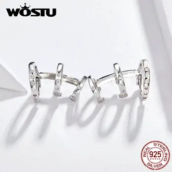 WOSTU Originální Náušnice Pro Ženy 925 Sterling Silver Módní Punk Stud Náušnice Šperky Dárek DAE085