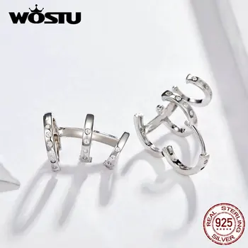 WOSTU Originální Náušnice Pro Ženy 925 Sterling Silver Módní Punk Stud Náušnice Šperky Dárek DAE085