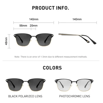 CAPONI Luxusní Design sluneční Brýle Muži Polarizované Samozabarvovací Módní Odstíny Pro muže Polarizované Den A Noc Sluneční Brýle BS3057