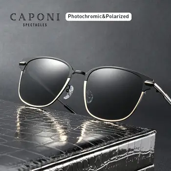 CAPONI Luxusní Design sluneční Brýle Muži Polarizované Samozabarvovací Módní Odstíny Pro muže Polarizované Den A Noc Sluneční Brýle BS3057