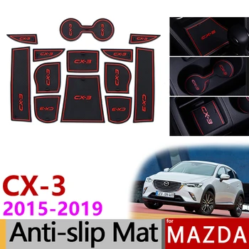 Anti-Slip Brána Slot Mat Gumové Dráha pro Mazda CX-3 2016 2017 2018 2019 CX3 CX 3 Příslušenství, Auto Samolepky na Auto Styling