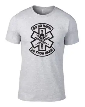2019 Letní Oblečení Značky neškodit Vím Škody Spartan Zdravotník Záchranář T-Shirt street wear tričko