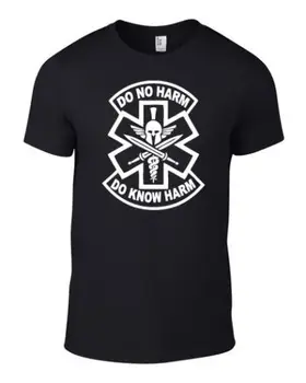 2019 Letní Oblečení Značky neškodit Vím Škody Spartan Zdravotník Záchranář T-Shirt street wear tričko