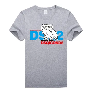 DSQ2 letní styl nové Módní bavlna Pánské, dámské T-shirt příležitostné O-Neck T-shirt krátký rukáv trička sova dopis, T-košile pro