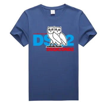 DSQ2 letní styl nové Módní bavlna Pánské, dámské T-shirt příležitostné O-Neck T-shirt krátký rukáv trička sova dopis, T-košile pro
