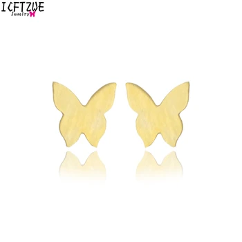 Dámské Náušnice Módní Šperky Butterfly Vysoce Kvalitní Nerezové Oceli Zlaté Pramene Barvy 10 párů Knoflíky Náušnice Krásné Dárky
