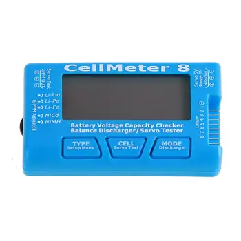 Digitální Tester Baterií Analyzátor RC Cellmeter-8 Kapacita Baterie Kontrola Napětí Monitor Servo Tester LiPo Životnost Li-ion, NiCd, NiMH