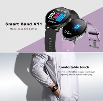 696 V11 Chytré Hodinky Krevní Tlak, Vibrace Předpověď Počasí Smartwatch Muži Ženy Fitness Náramek pro Android IOS