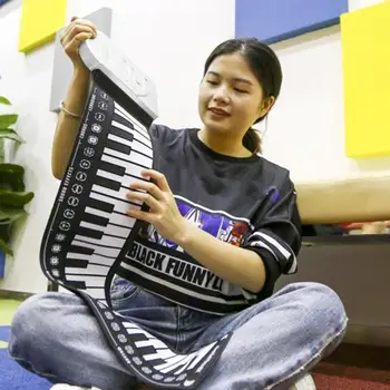 Přenosný Flexibilní Digitální Klávesnice Klavír 37/49 Klíče Flexibilní Silikonové Elektronické Roll Up Piano pro Děti Student Hračky Skládací