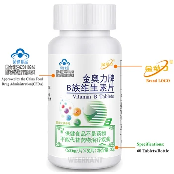 Super B Komplex Vitamíny B12, B1, B2, B6 Tablet Vitamin B Komplex Doplněk pro Zabraňuje vypadávání Vlasů, Chrání Nehty