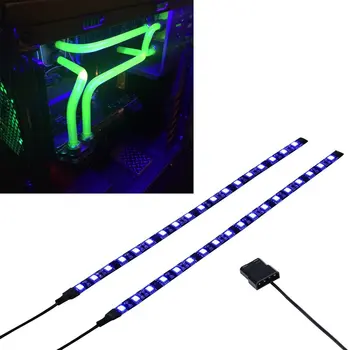 Modrá/UV Magnetické Molex 2X LED pásek pro PC Pouzdro Sada Osvětlení LED Počítači Osvětlení led Světla Strip (30cm、18 led)
