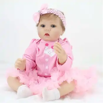 22 Palcový 55cm Měkké Silikonové Ruční Reborn Baby Girl Panenky Realistické Vypadající Novorozence Baby Doll Batole Roztomilý Dárek k Narozeninám