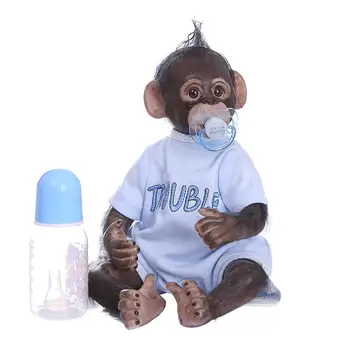 Monkey Baby Doll 40cm Hand-made Měkké Silikonové Simulace Panenka Hračky na Nový Rok Vánoční Dekorace Dárek Reborn Panenka