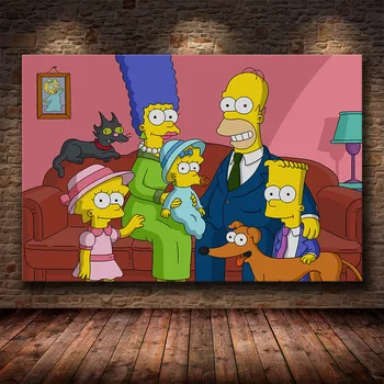 Modulární Plátno Simpsonovi HD Tisky, Obrázky na Zeď Umění Americké Karikatury Roli Malby Domácí Výzdoba Plakáty Pro Obývací Pokoj