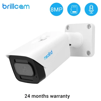 Brillcam 4K 8MP POE IP Kamera AI Mikrofon Micro SD Nahrávání Venkovní Nepromokavou Domů Noční Vidění Bezpečnostní Dohled Cam