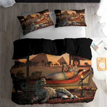 HELENGILI 3D Sada Povlečení Starověkého Egypta Tisk Peřinu Sady Bedcloth s Polštář Postel bytový Textil #AJ-09