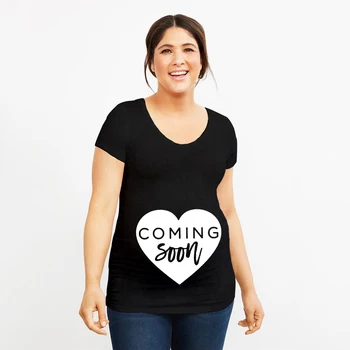 2020 Dítě Brzy Těhotenské Oblečení Krátký Rukáv Tričko Příležitostné Těhotenské Oblečení Oblečení pro Těhotné Ženy, Těhotenské Šaty
