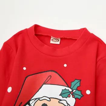 Batole Chlapci Dívky Vánoční Oblečení Santa Pruhované Tisk Dlouhý Rukáv Topy+Kalhoty Pyžama Oblečení Děti Oblečení 1-6Y