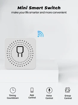 16A 10A MINI Tuya WiFi Přepnout Led Světlo Smart Life Zatlačte Modul Podporuje 2 Způsob APLIKACE Hlas Relé Časovač Pro Google Alexa Domů
