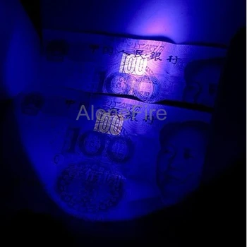 ALONEFIRE Fialová 395nm Uv LED Mini Klíčenka světlo Id Měnu, Pasy, Kočka, Pes, pet moči Peníze Detektor Ultrafialové pochodeň lampa