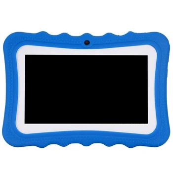 Tablet pro Děti, 7 palců HD Displej s Dítě-Důkaz Silikonové Pouzdro (Quad Core, 8GB, Wifi, Bluetooth, Přední A Zadní Kamera)EU Plug