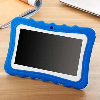 Tablet pro Děti, 7 palců HD Displej s Dítě-Důkaz Silikonové Pouzdro (Quad Core, 8GB, Wifi, Bluetooth, Přední A Zadní Kamera)EU Plug