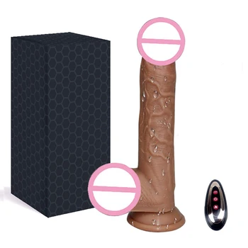 Automatické Teleskopické Dildo Vibrátor S přísavkou Vibrační Topení Umělé Realistický Penis, Sex Hračky pro Ženy, Masturbace