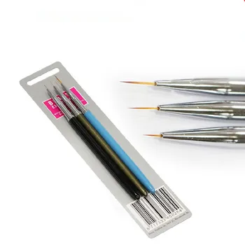 MiFanXi 3 Ks Hřebík Liner Brush Set Kovový Úchyt Pruhem Malování Kreslení Pero Soupravy DIY Manikúra Nail Art Nástroje#G-B036