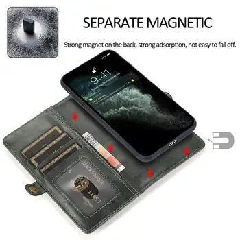 Odnímatelné Kožené Pouzdro Pro iPhone 12 Pro Max Peněženka Kryt Pro iPhone 12 Mini 12 Pro Rok 2020 Mobilní Telefon Pouzdro Taška+Šňůrka
