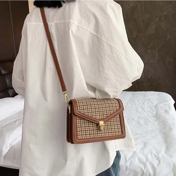 2021 Luxusní Značkové PU Kůže Crossbody Tašky pro Ženy Řetězce Rameno Messenger Bag Ženy, Cestovní Zámek Peněženky a Kabelky