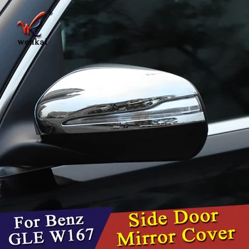 Pro Mercedes Benz GLE W167 2020 ABS Chrome Pronájem Dveře Boční Zpětné Zrcátko Kryt Čalounění Zadní Pohled Auto Příslušenství