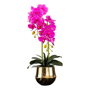 Nejvyšší Stupeň Umělé Květiny Phalaenopsis Bonsai Hrnkové Krajiny PU Pocit, Laminování Nálepka s lahví pro většinu míst