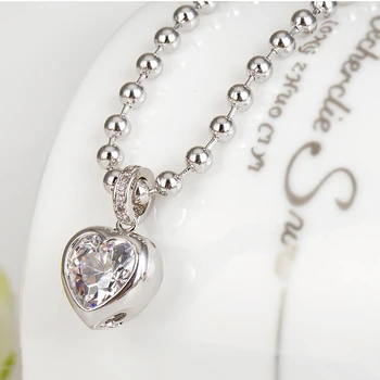 LUOTEEMI Značka AAA CZ Crystal Řetězce, Srdce Náhrdelníky & Přívěsky Bílé Zlato-Barevné Módní Crystal Party Svatební Šperky pro Ženy