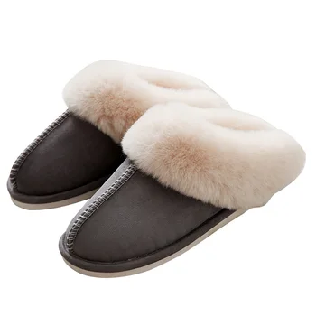 2020 Luxusní Faux Semiš Ženy Přezůvky Zimní Teplé Plyšové Ložnice Non-Slip Páry, Boty Indoor Dámské Chlupaté Pantofle