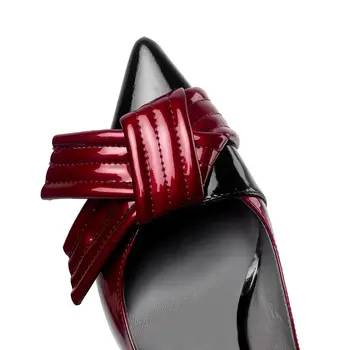 ALLBITEFO módní motýlek pravé kůže vysoké podpatky office dámy boty ženy vysoké boty na podpatku tenké podpatky svatební boty woemn