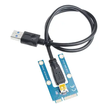 Mini PCI-E Express 1x To16x USB 3.0 Rozšiřující Riser Karta, Adaptér SATA Napájecí Kabel