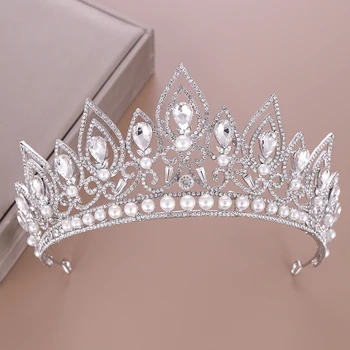 Svatební Koruna Crystal Drahokamu Crown Svatební Stříbrná barva Čelenky A Korunky Nevěsty, Čelenka Vlasy, Šperky, Svatební Vlasy Příslušenství